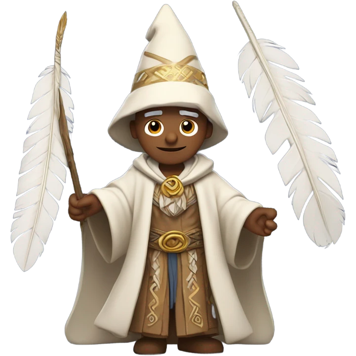 a wizard holding eagle feather emoji