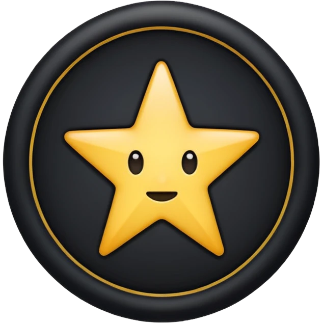 Star under Black circle baondry black emoji