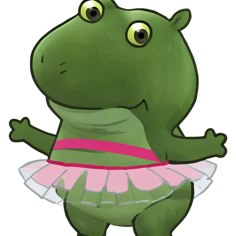 Hippo in a tutu emoji
