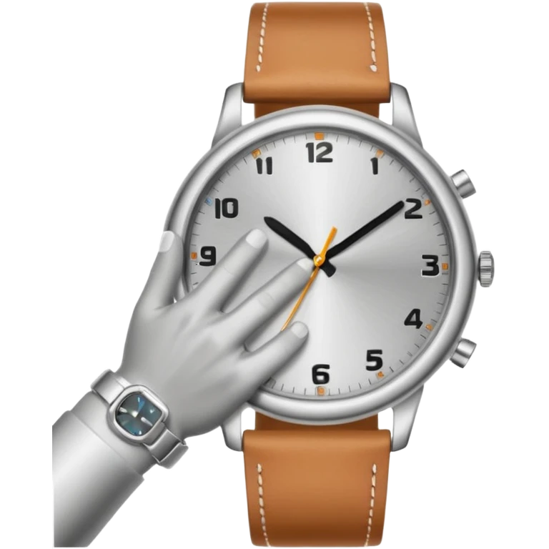 A hand with a watch emoji