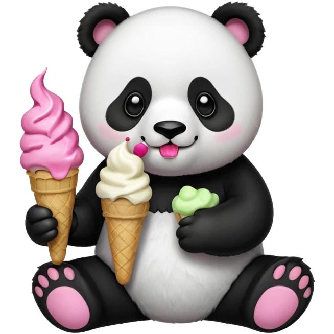 Panda eating ice cream emoji