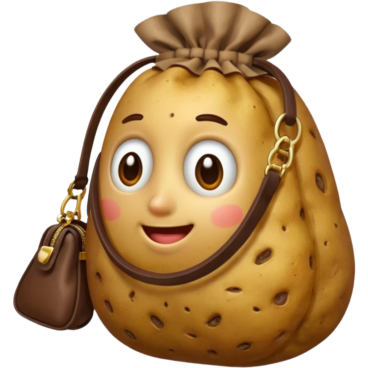 Potato holding purse emoji