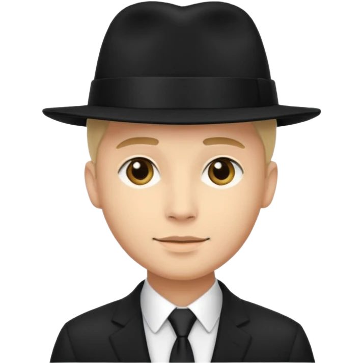 new yorker with hat and suit, black, light skin guy emoji