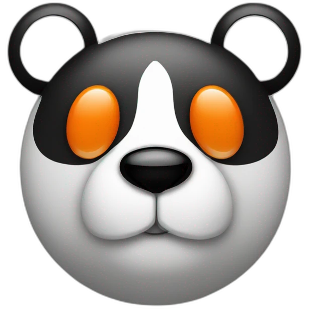 panda face with orange boxing gloves emoji