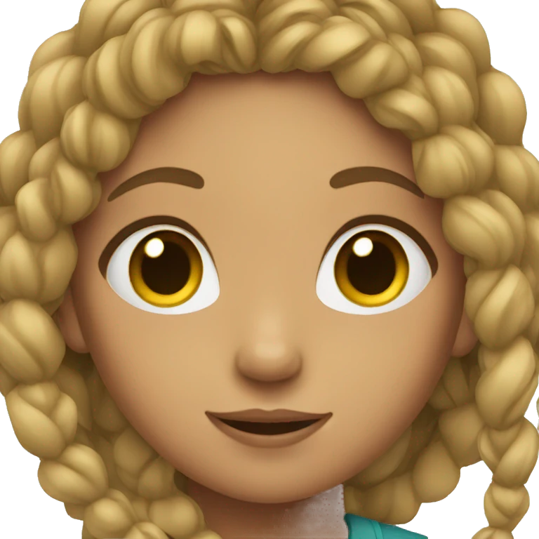 Girl with braids or curly hair emoji