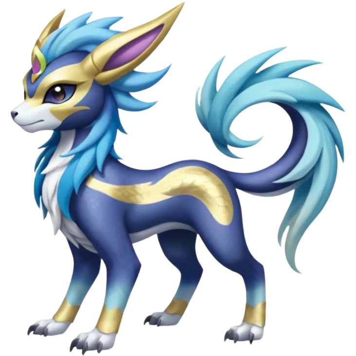 Shiny Sunny furry scaly painted Asian pastel-gradient Absol-Meloetta-Solgaleo-Luxray-Suicune-fusion emoji