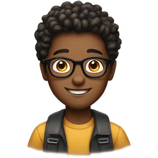 happy boys with glasses emoji