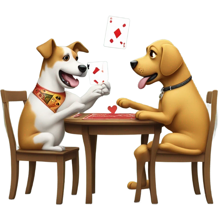 Dog and car playing cards emoji