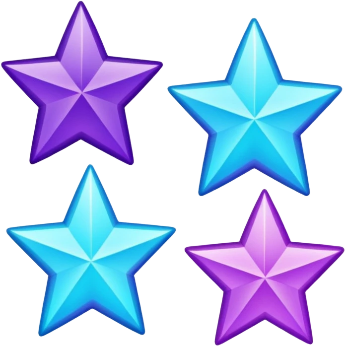 glitter cian and purple staight emoji