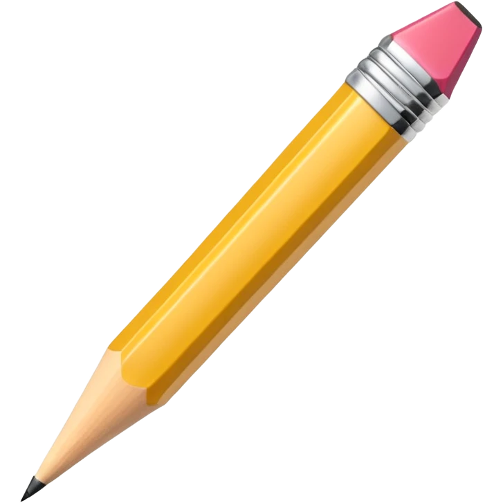 3D perspective Premium golden writing pencil emoji