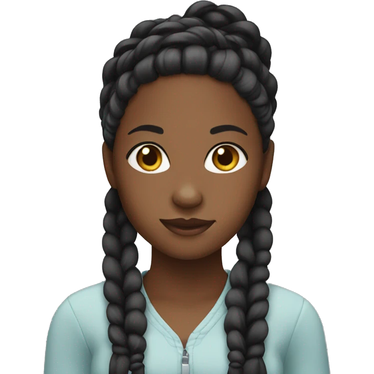 a black girl with braids emoji