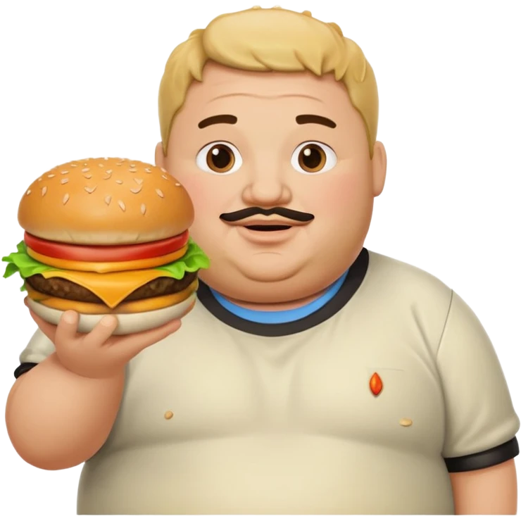 fat guy holding burger emoji