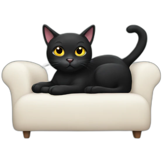 Lazy black cat emoji