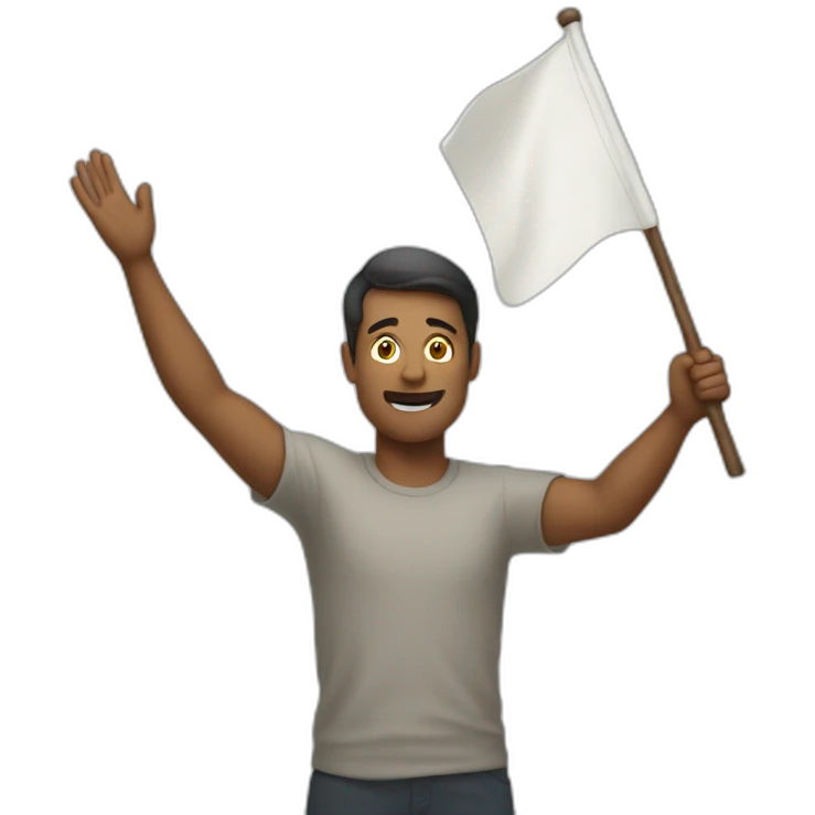 Man Surrenders waving white flag emoji