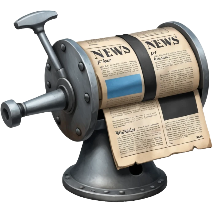 anvil and newspaper together, symbolizing metalworking news emoji emoji