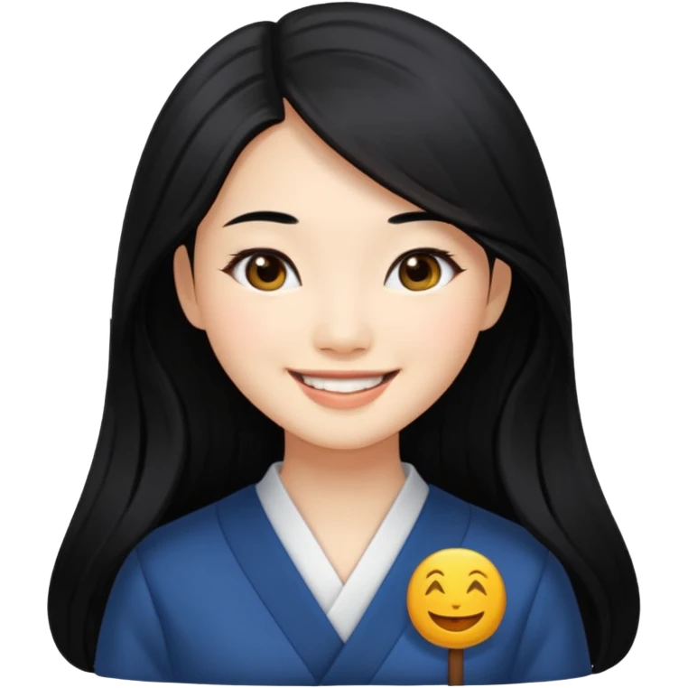 Rich Pretty Asian girl with long hair emoji