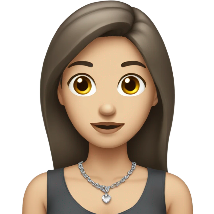 White brunette with hands on collarbone  emoji