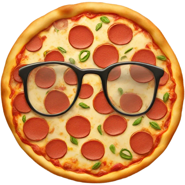pizza with glasses emoji