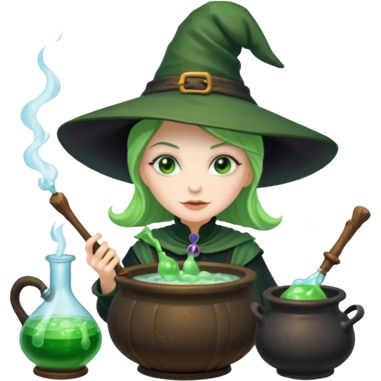 green witch cooking potion emoji