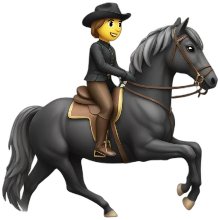 Horse riding on a horse emoji