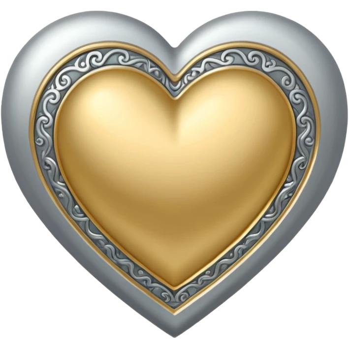 Gold and silver heart emoji
