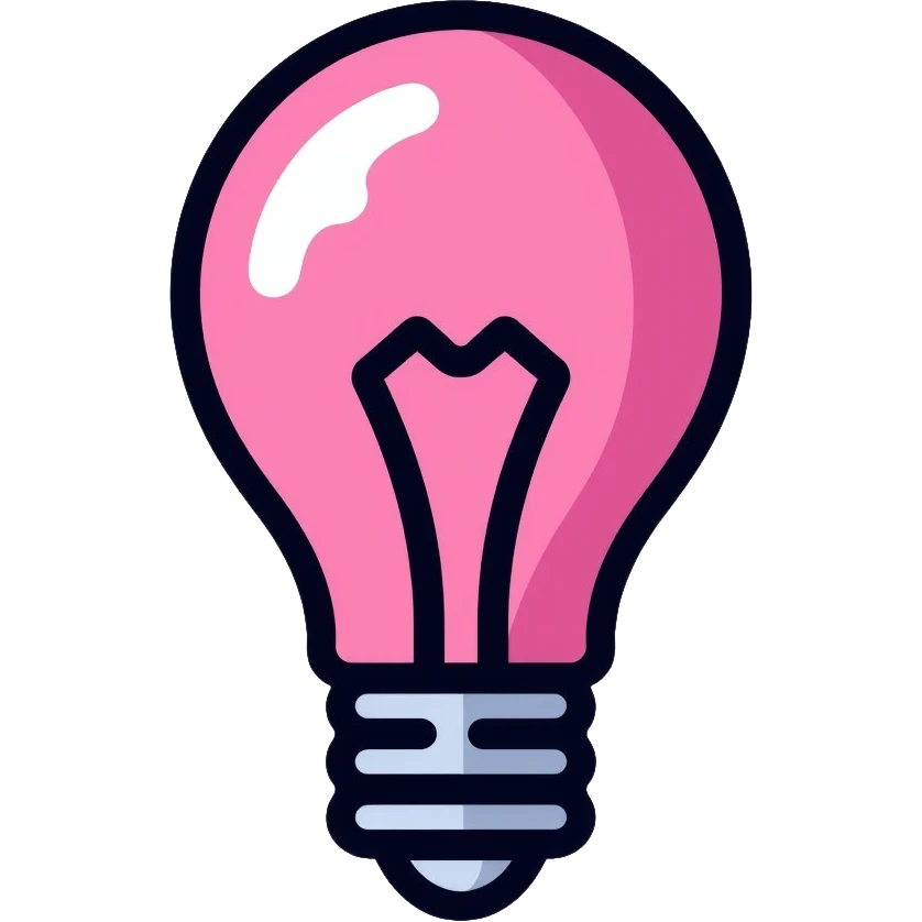 pink light bulb emoji