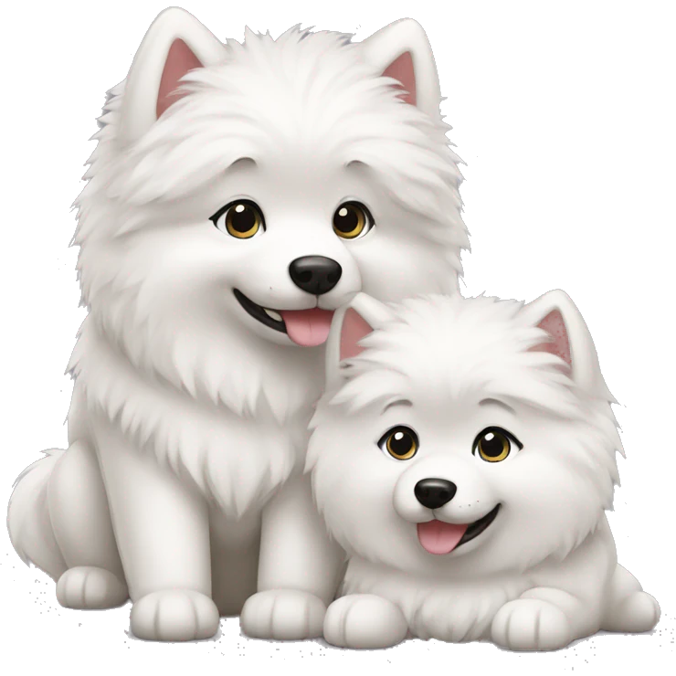 samoyed boy and girl emoji