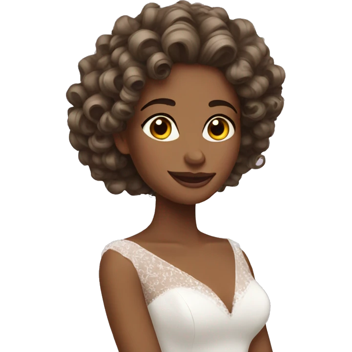 Bride curly hair  emoji