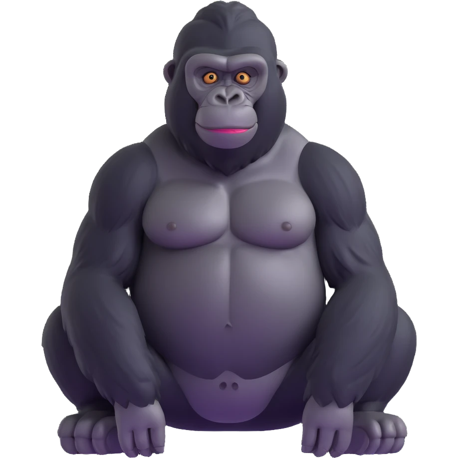 gorilla sitting, friendly expression emoji