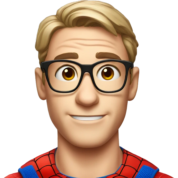 spider-man wearing nerd glasses emoji