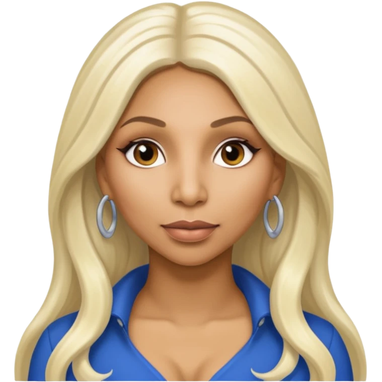 Tamar Braxton with long platinum blonde hair emoji