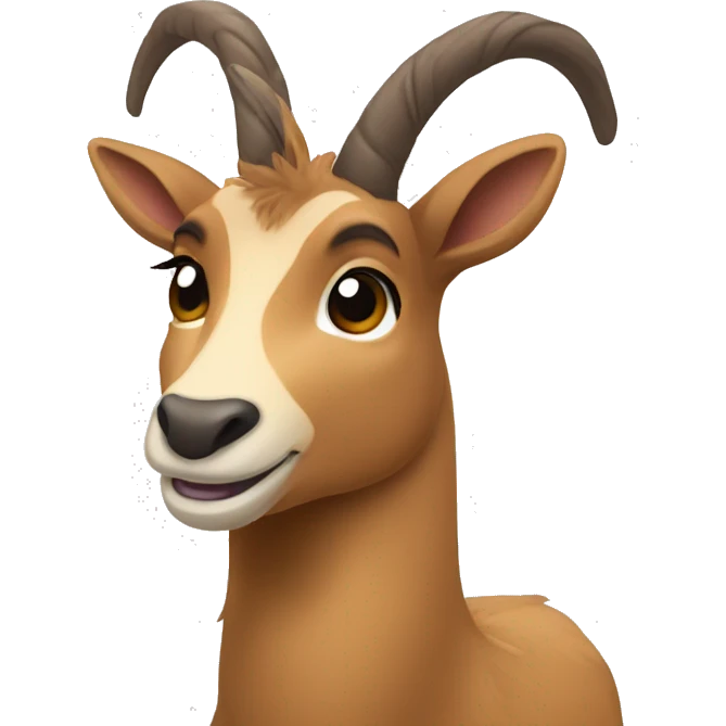 happy smiling brown chamois left hoof pointing up emoji