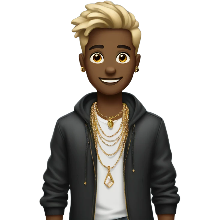 stylish boy with jewelry emoji