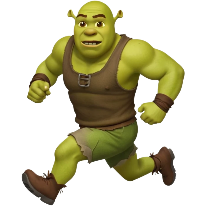 Shrek with a rushin emoji