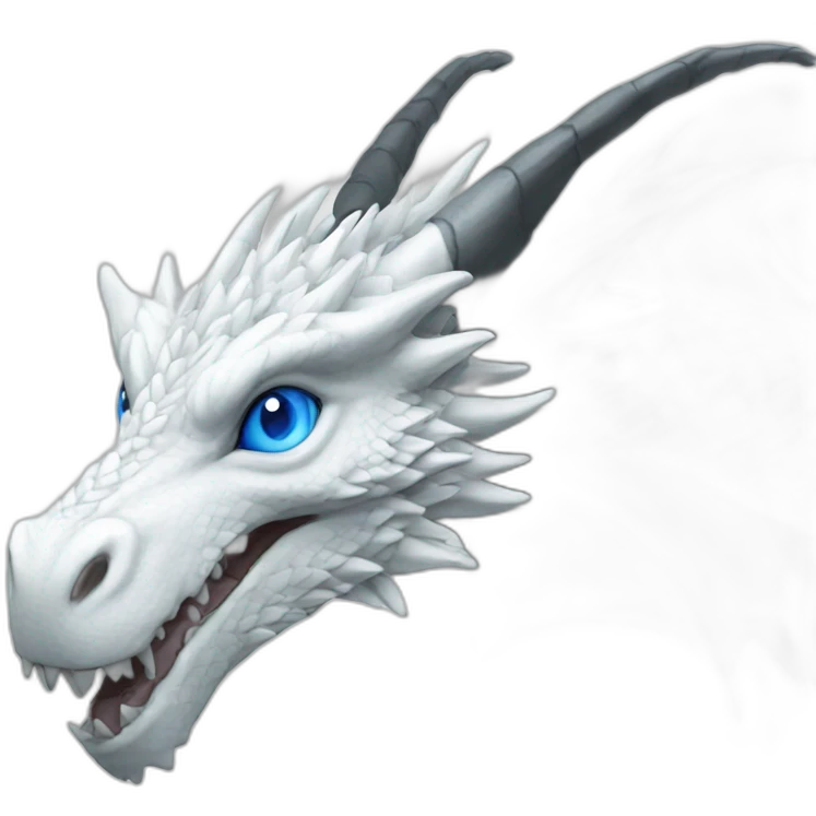 White Dragon with a Blue eyes realist emoji