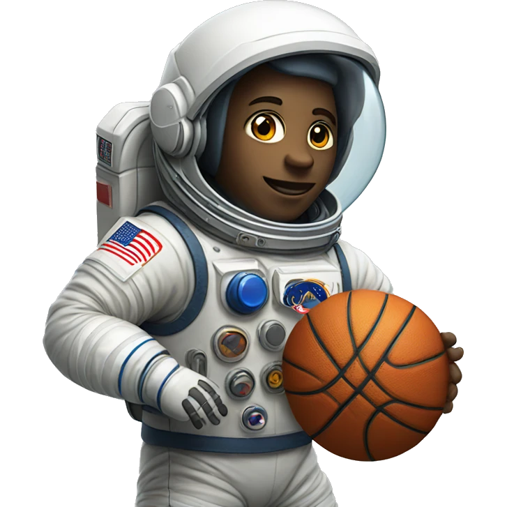 astronaut playing basketball  emoji