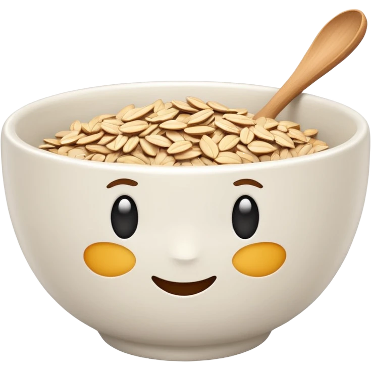 create a bowl with oat emoji ios style without grains and soup emoji