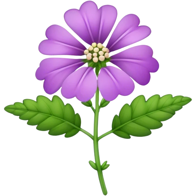single Verbena flower, stem emoji