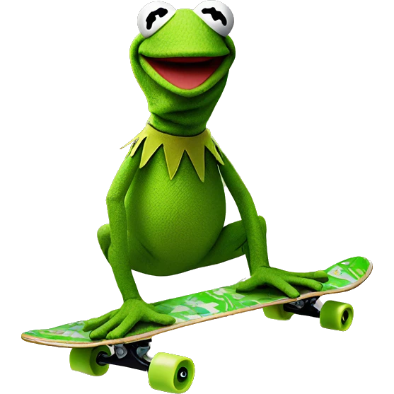 kermit the frog on a skateboard  emoji