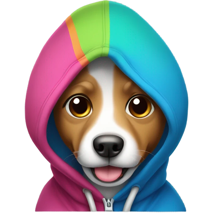 Dog wearing a hoodie emoji