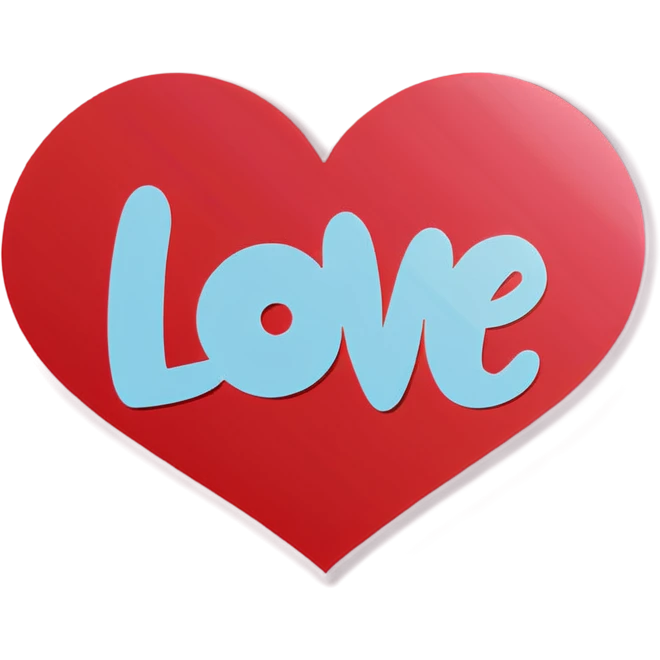 Heart with the word LOVE written on it emoji