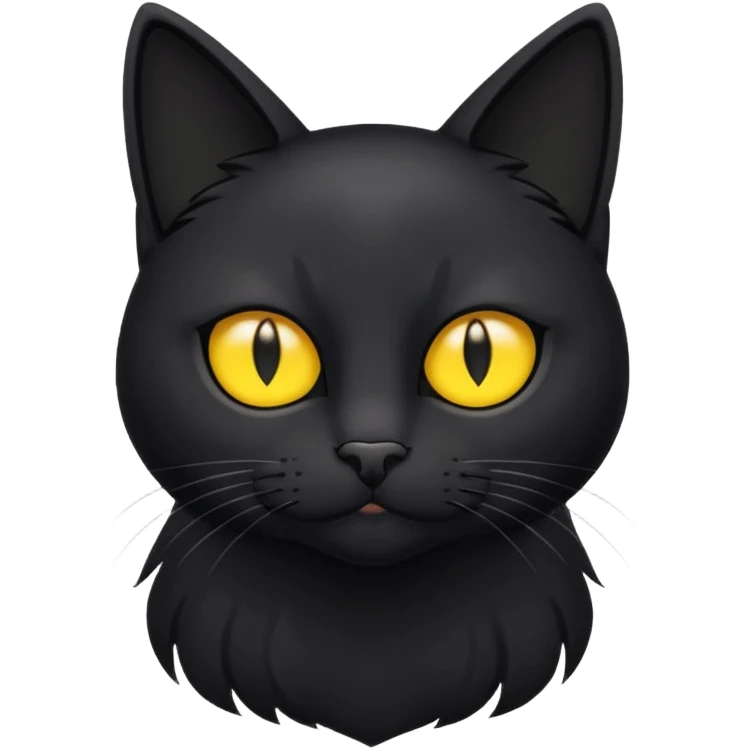 Black cat with yellow eyes and a small white patch at the top of his chest emoji