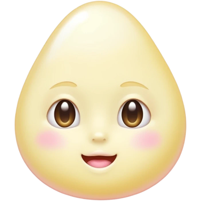 A creamy pastel yellow softly blushed with whisper-pink undertones and a milky pearlescent glow, like sunlight melting into cherry blossom air.  emoji