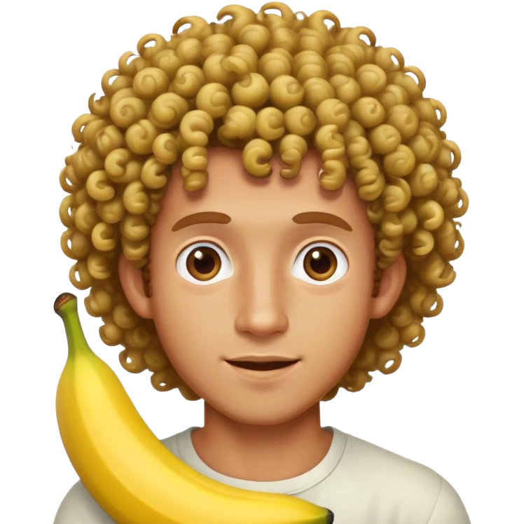 Curly haired guy with a banana emoji