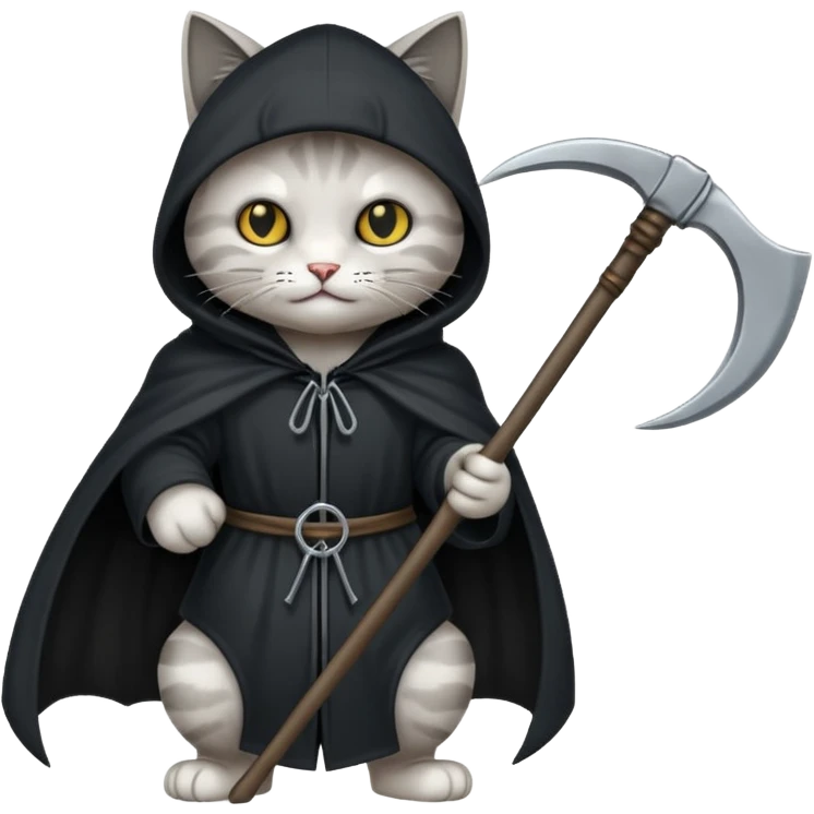 cat fighting the grim reaper  emoji