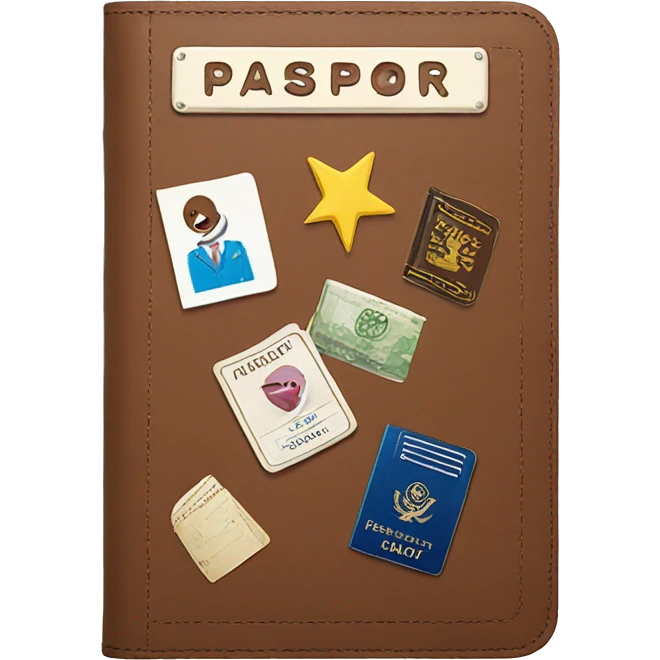passport cover with stickers  emoji