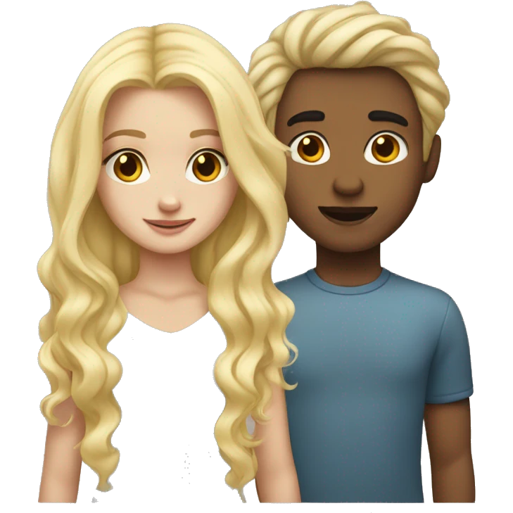 girl and a boy both white girl blonde boy wavy brow hair emoji