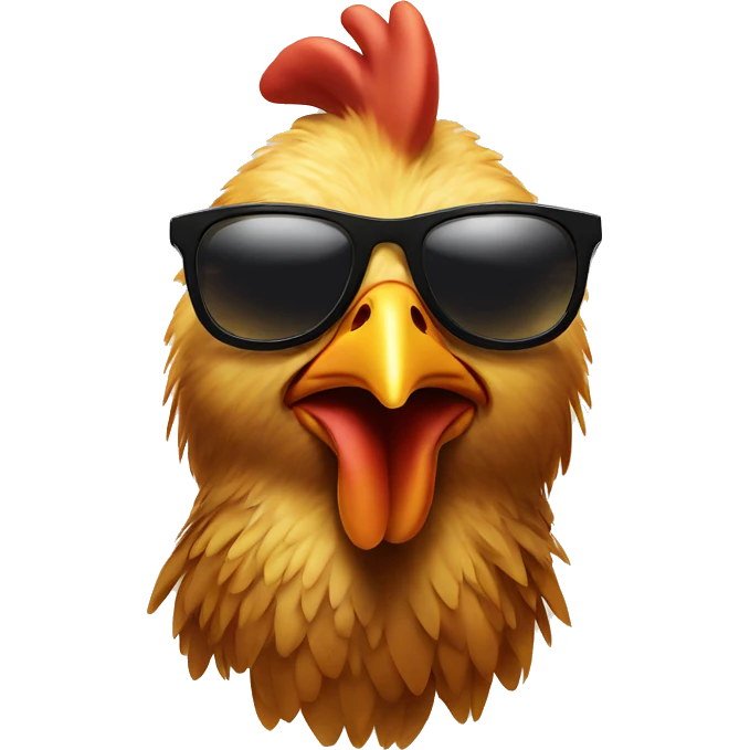 Chicken with sunglasses emoji