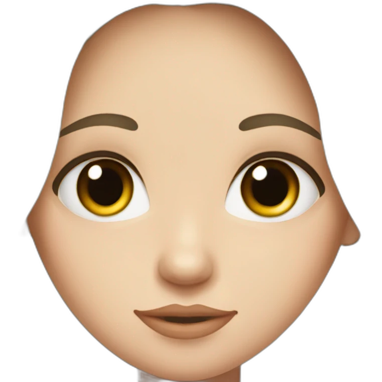 white girl with black hair, brown eye, blus on the cheeks emoji