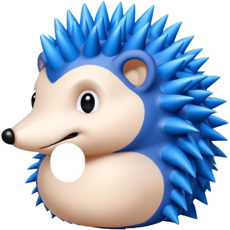  A blue hedgehog with 6 spines only face no whiskers emoji